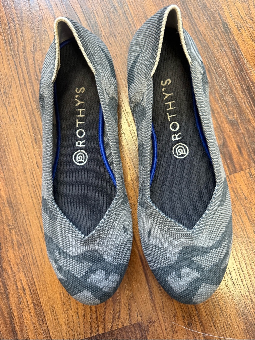 Rothy's Gray Patterned Knit Ballet Flats